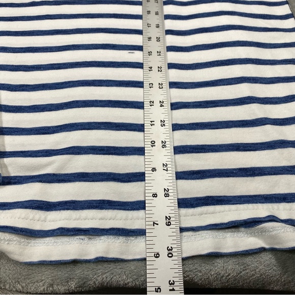 Charleston Threads Hooded Shirt Men’s XL White Blue Striped Lightweight Patch - Picture 9 of 11